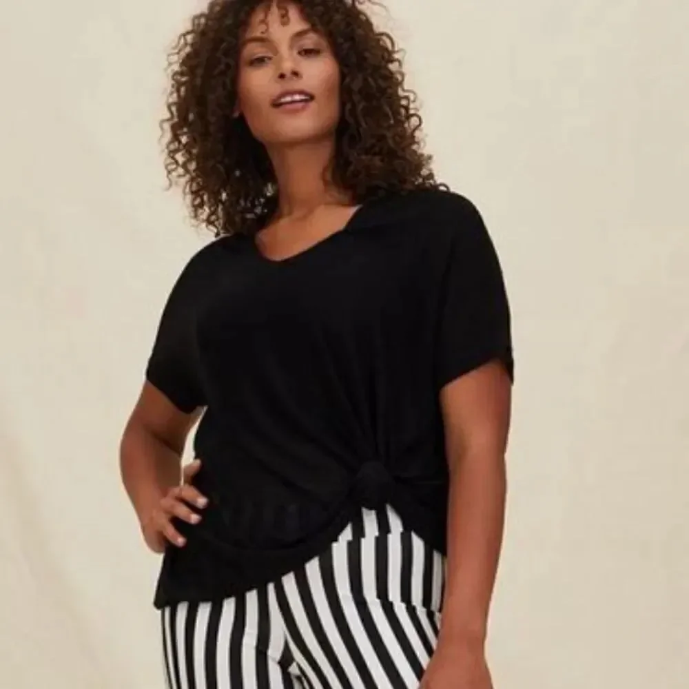 Torrid Pullover V-Neck Short Sleeve Caftan Sweater